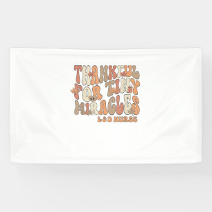 Retro Thankful For Tiny Miracles Thanksgiving Labo Banner
