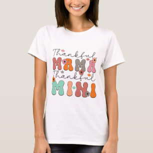 Retro Thankful Mama Thankful Mini - Fall T-Shirt