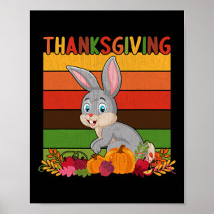 Retro Thanksgiving Decor Bunny Lovers Thanksgiving