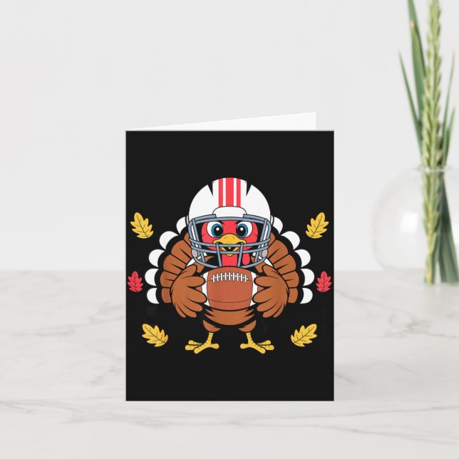 Retro Thanksgiving Turkey Football Toddler Boys Ki Card (Front)