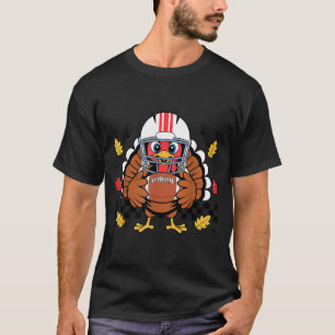 Retro Thanksgiving Turkey Football Toddler Boys Ki T-Shirt