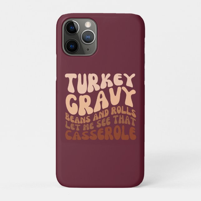 Retro Thanksgiving Turkey Gravy Beans And Rolls  Case-Mate iPhone Case (Back)