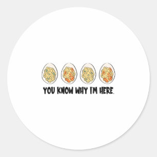 Retro Thanksgiving You Know Why I'm Here Deviled E Classic Round Sticker
