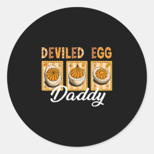 Retro Thanksgiving You Know Why I'm Here Deviled E Classic Round Sticker