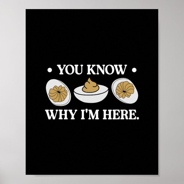 Retro Thanksgiving You Know Why I'm Here Deviled E Poster (Front)