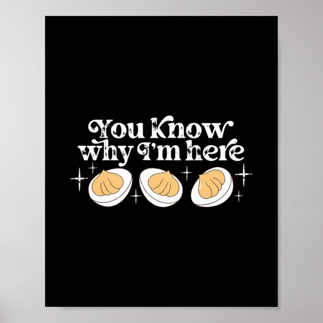 Retro Thanksgiving You Know Why I'm Here Deviled E Poster (Front)