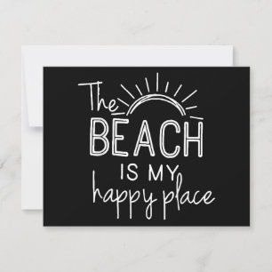Retro The Beach is My Happy Place Funny Summer Bea
