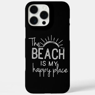 Retro The Beach is My Happy Place Funny Summer Bea iPhone 16 Pro Max Case