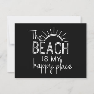 Retro The Beach is My Happy Place Funny Summer Bea Postcard