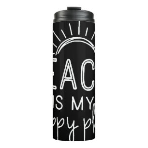 Retro The Beach is My Happy Place Funny Summer Bea Thermal Tumbler