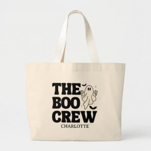  Retro The Boo Crew Spooktacular Halloween Large Tote Bag