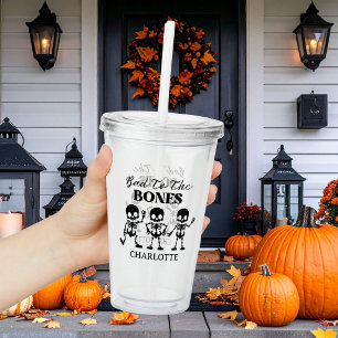 Retro The Boo Crew Spooky Halloween Acrylic Tumbler