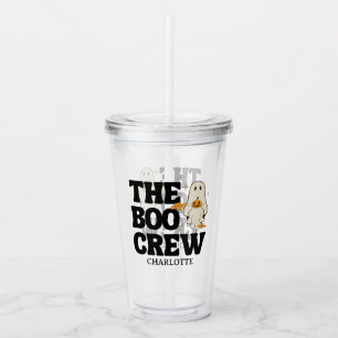  Retro The Boo Crew Spooky Halloween Acrylic Tumbler
