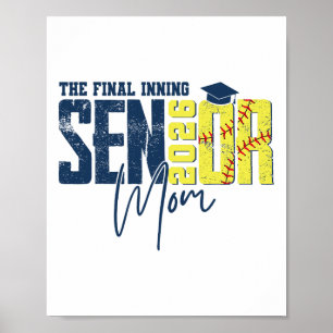 Retro The Final Inning Senior Softll Mum, Cl Of 20 Poster