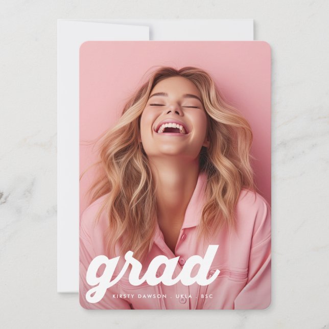 RETRO THE GRADUATE COLLEGE Two Photo GRADUATION Announcement (Front)