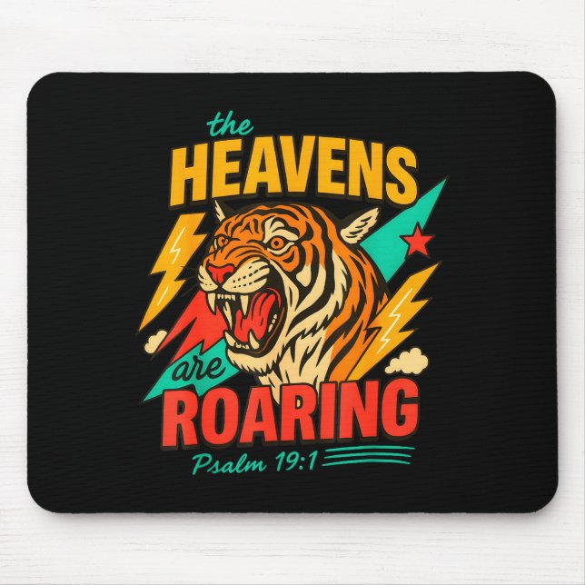 Retro The Heavens Are Roaring Believer Bible Verse Mouse Pad (Front)