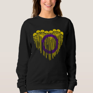 Retro The Intersex Flag Skull Heart Lgbt Sweatshirt