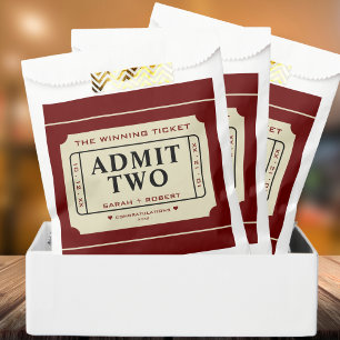 Retro The Winning Ticket Stub Admit Two Wedding Favour Bag