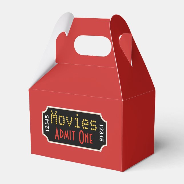 Retro Theatre Movie Ticket Cinema Party Favour Box (Front Side)
