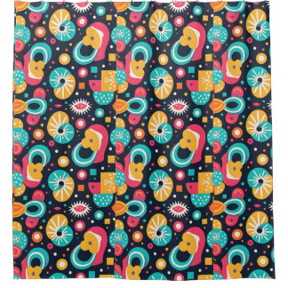 Retro themed Shower Curtain 