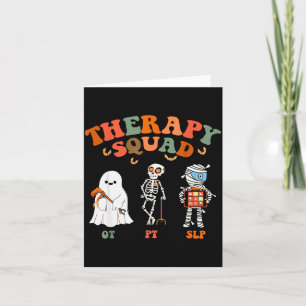 Retro Therapy Squad Slp Ot Pt Team Halloween Funny Card