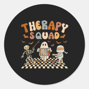 Retro Therapy Squad Slp Ot Pt Team Halloween Speec Classic Round Sticker