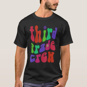 Retro Third Grade Crew Hello 3rd Gr Pink T-Shirt