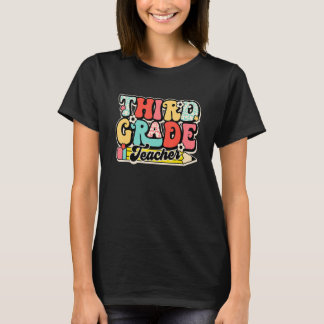 Retro Third Grade Teacher Back To School For Boys  T-Shirt
