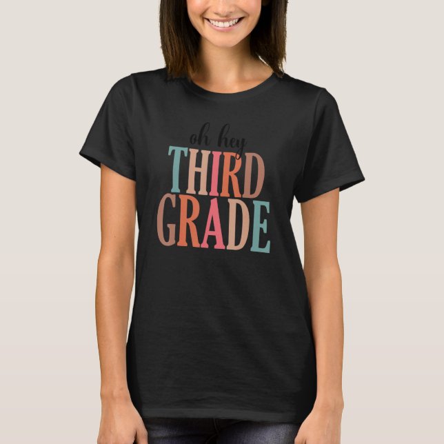 Retro Third Grade Teacher For 3rd Grade First Day  T-Shirt (Front)