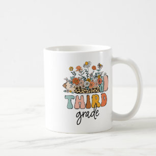 Retro Third Grade Teachers Leopard Ck To School St Coffee Mug