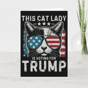 Retro This Cat Lady Is Voting For Trump Us Flag Card
