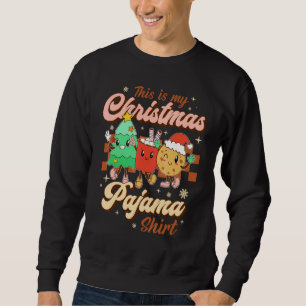 Retro This Is My Christmas Pajama Xmas Tree Coffee Sweatshirt