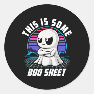 Retro This Is Some Boo Sheet Cute Ghost Halloween Classic Round Sticker