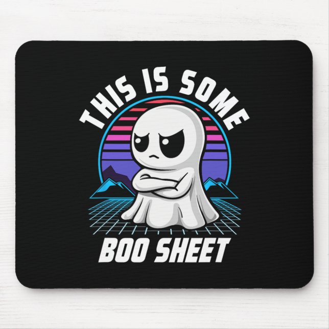 Retro This Is Some Boo Sheet Cute Ghost Halloween  Mouse Pad (Front)
