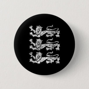 Retro Three England Lions Vintage Souvenir T Shirt 6 Cm Round Badge