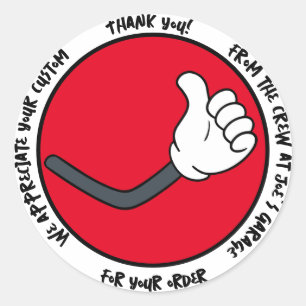 Retro Thumbs up! Thank you. Editable Classic Round Classic Round Sticker