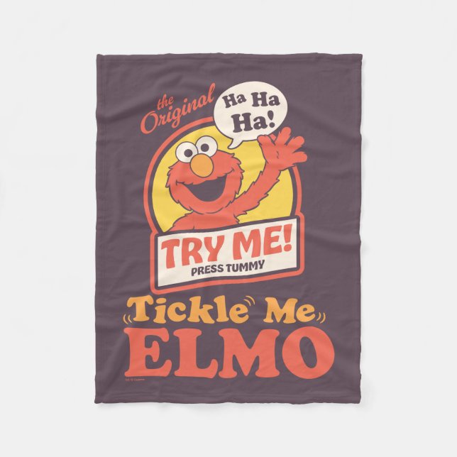 Retro Tickle Me Elmo Waving Graphic Fleece Blanket (Front)