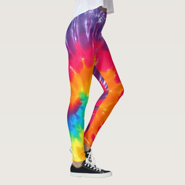 Retro Tie Dye Abstract Leggings (Right)