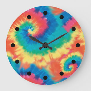 Retro Tie Dye Clocks