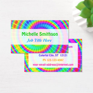 tie dye business cards