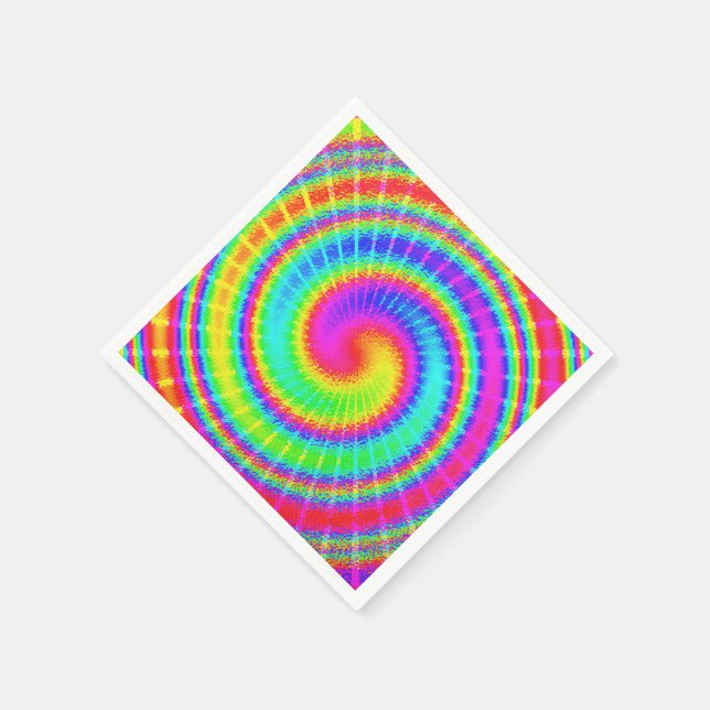 Retro Tie Dye Hippie Psychedelic Napkin (Corner)