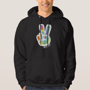 Retro Tie Dye Peace Sign Be Kind Peace Love Kindne Hoodie