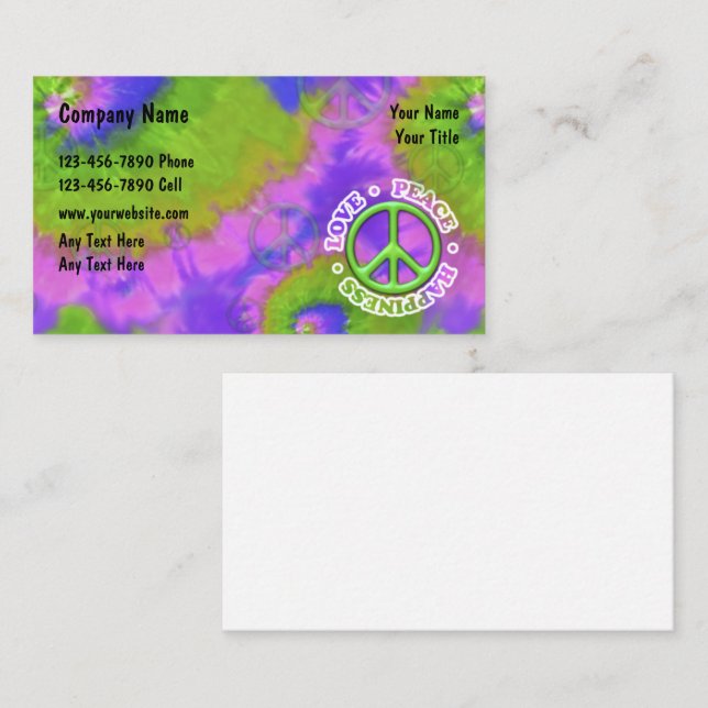 Retro Tie Dye Themed Business Card (Front/Back)