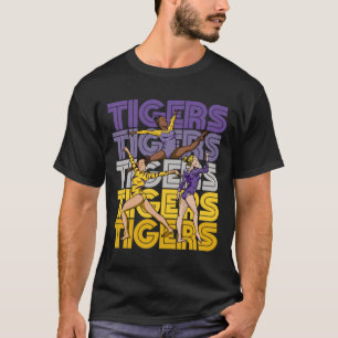 Retro Tigers Gymnastics Purple _ Gold Gymnasts.pn T-Shirt