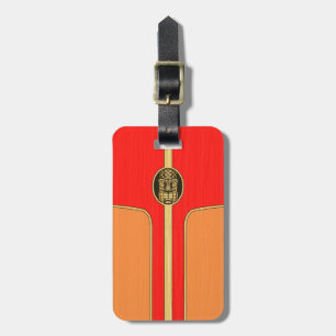 Retro Tiki Surfboard Luggage Tag