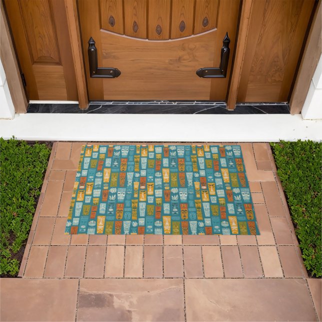 Retro Tiki Totems Doormat (Outdoor)