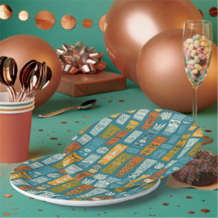 Retro Tiki Totems Paper Plate