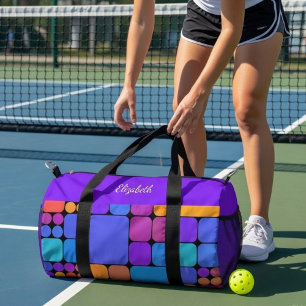 Retro Tiles   Dink Well Personalized Duffle Bag