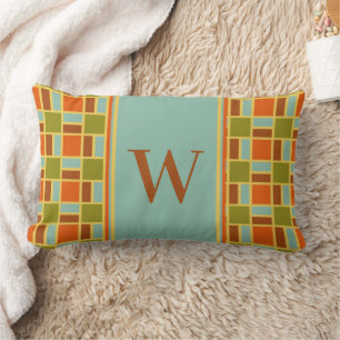 Retro Tiles Monogram Lumbar Cushion