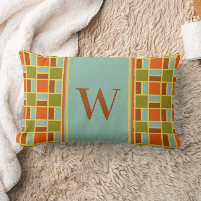 Retro Tiles Monogram Lumbar Cushion (Blanket)